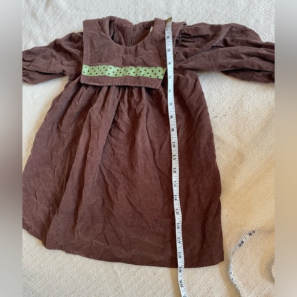 Peaches n Cream Brown Corduroy 100% Cotton Girls Dress - Picture 7 of 7